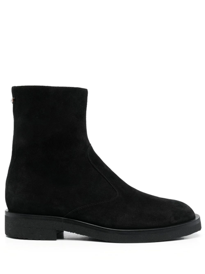 New Standard Ankle-length Side-zip Fastening Boots In Black