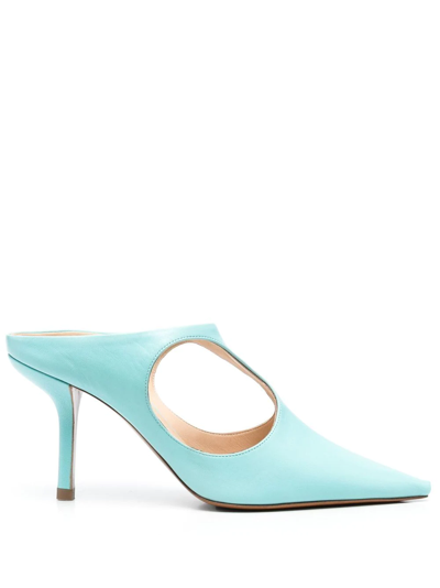 Angelo Figus Tang-o 85mm Pointed-toe Mules In Blue