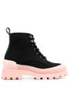 MICHAEL MICHAEL KORS TWO-TONE LACE-UP BOOTS