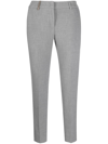 Peserico Cropped Cigarette Trousers In 灰色