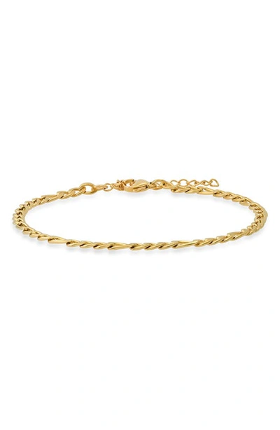 Hmy Jewelry 18k Gold Plated Stainless Steel Chain Anklet In Yellow