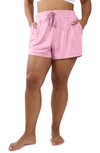 90 Degree By Reflex Cationic Heathered Drawstring Shorts In Heather Cyclamen