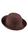 Helen Kaminski 'provence 10' Packable Raffia Hat In Dark Maple