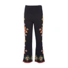 La Doublej Stretch Pants (placã©e) In Folk Flowers Nero Placee