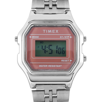 Timex Digital Chronograph Quartz Pink Dial Ladies Watch Tw2t48500 In Digital / Pink