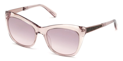 Guess By Marciano Gradient Or Mirrored Violet Square Ladies Sunglasses Gm0805 72z 55 In Pink,purple
