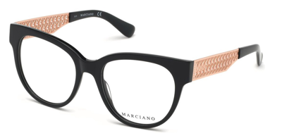 Guess By Marciano Demo Round Ladies Eyeglasses Gm0357 001 52 In Black