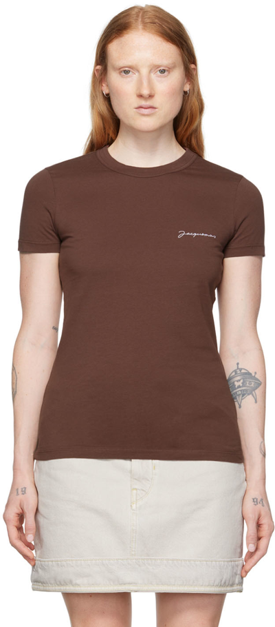 Jacquemus Brown 'le T-shirt Brodé' T-shirt In 850 Brown