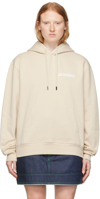 Jacquemus Logo-print Organic-cotton Hoodie In 130 Light Beige