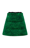 Moncler Genius High Waist A-line Skirt Textured Fabric In Green