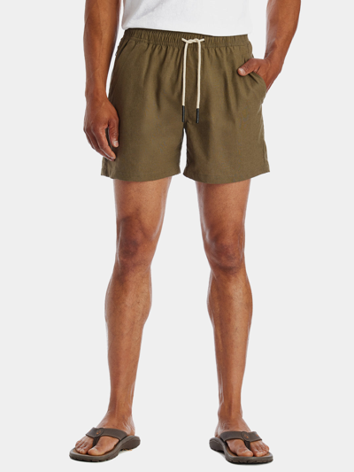Oas Straight-leg Linen And Cotton-blend Drawstring Shorts In Green