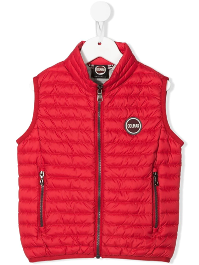Colmar Kids' Logo-patch Quilted Gillet In Red