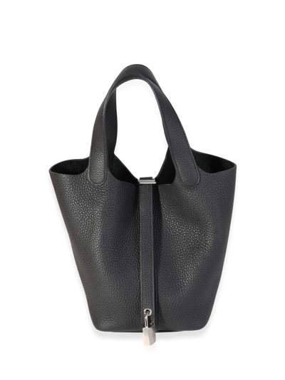 Pre-owned Hermes  Picotin Lock 18 Bucket Bag In Black