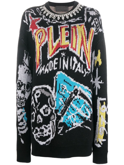 Philipp Plein Grafitti-print Sweatshirt In Black
