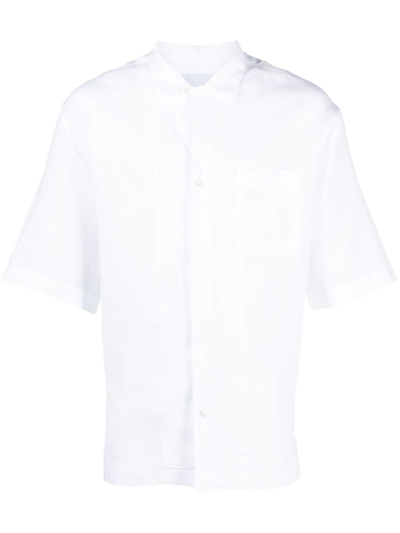 Pt Torino Short-sleeve Linen Shirt In White