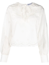 SELF-PORTRAIT DAISY COTTON BRODERIE ANGLAISE SHIRT