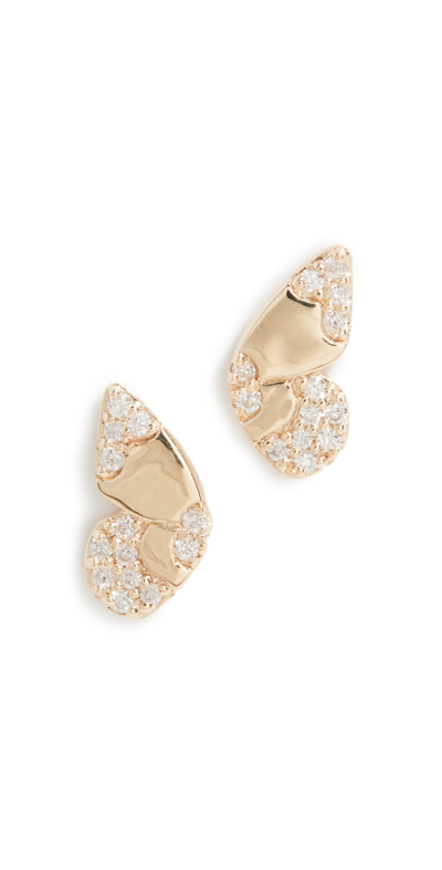 Adina Reyter 14k Yellow Gold Enchanted Diamond Butterfly Wing Stud Earrings