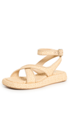 Gia Borghini Raffia Ankle-strap Sandals In Natural Raffia