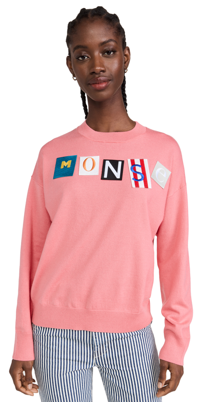 Monse Ransom Letters Pullover Sweater In Pink