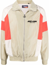 JUST DON COLOUR-BLOCK DESIGN BEIGE WINDBREAKER