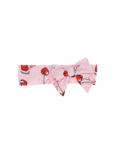 Monnalisa Babies' Girls Pink Cherries Headband In Red + Pink