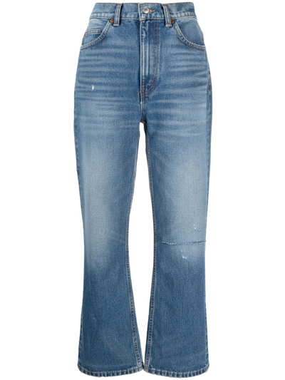 Re/done High-rise Flared Jeans In Blue