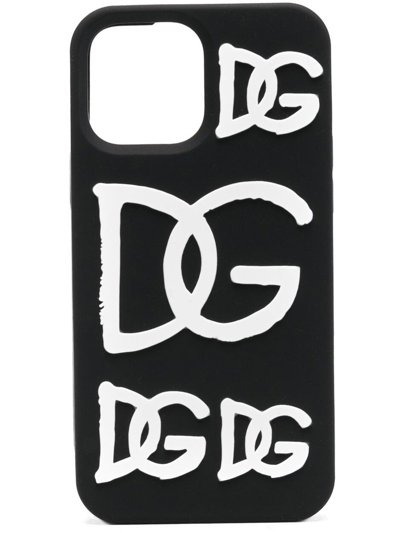 Dolce & Gabbana Logo-motif Debossed-motif Iphone 13 Pro Max Case In Black