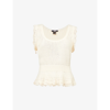 PAIGE AMMELINE FRILL-DETAIL SLEEVELESS COTTON TOP