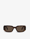 Prada Womens Brown Pr 17ws Rectangular-frame Tortoiseshell Sunglasses In Brown