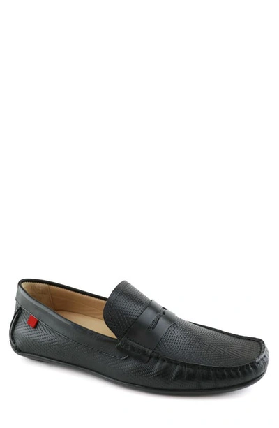 Marc Joseph New York Whyte Street Driving Shoe In Black Napa Perforated