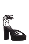 Black Suede Studio Bss X Caroline Sasha Sandals In Black Kid Suede