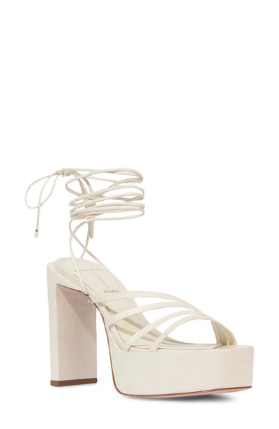 Black Suede Studio Sasha Platform Sandal In Cream