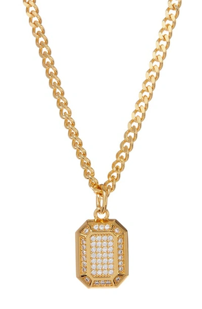 Luv Aj Cubic Zirconia Faceted Pendant Necklace In Gold Tone, 16.6-19.6