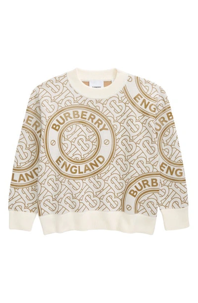 Burberry Kids' Jaimie Monogram-print Wool-blend Sweatshirt 6-14 Years In Ivory