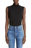 Lafayette 148 Plus-size Matte Crepe Sleeveless Turtleneck Shell In Black