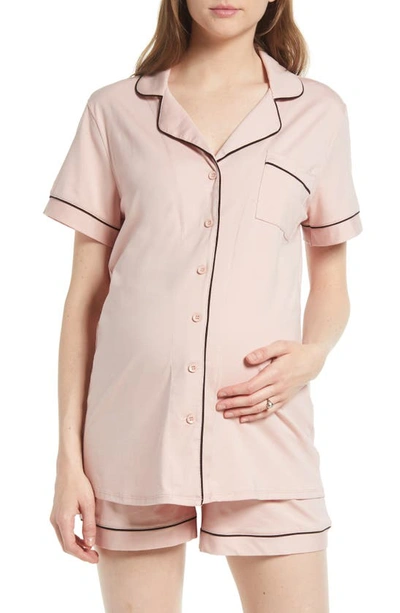 Angel Maternity Maternity/nursing Short Pyjamas In Pink