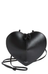 Alaïa Heart Leather Shoulder Bag In 999 - Noir