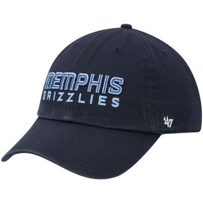 47 ' Navy Memphis Grizzlies Clean Up Wordmark Adjustable Hat