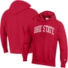 CHAMPION CHAMPION SCARLET OHIO STATE BUCKEYES BIG & TALL REVERSE WEAVE FLEECE PULLOVER HOODIE SWEATSHIRT