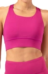 Threads 4 Thought Strappy Sports Bra In Plum Spritz