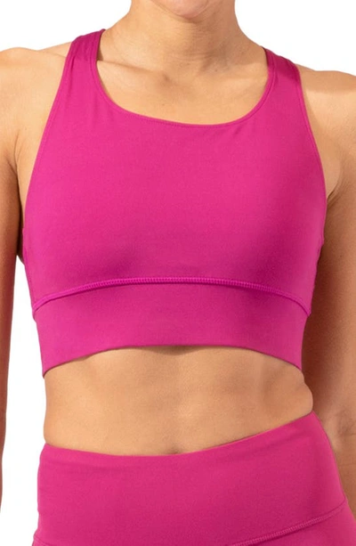 Threads 4 Thought Strappy Sports Bra In Plum Spritz