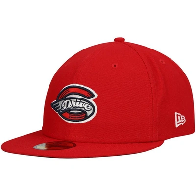 New Era Red Greenville Drive Authentic Collection Team Home 59fifty Fitted Hat
