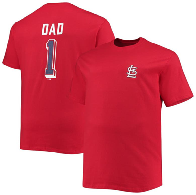Profile Men's Red St. Louis Cardinals Big And Tall Father's Day #1 Dad T-shirt