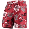 WES & WILLY WES & WILLY CRIMSON ALABAMA CRIMSON TIDE FLORAL VOLLEY SWIM TRUNKS