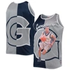 Mitchell & Ness Men's  Allen Iverson Navy, Gray Georgetown Hoyas Sublimated Player Big And Tall Tank In Navy
