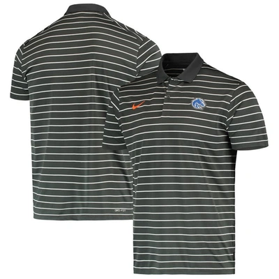 Nike Anthracite Boise State Broncos Victory Stripe Performance 2022 Coaches Polo