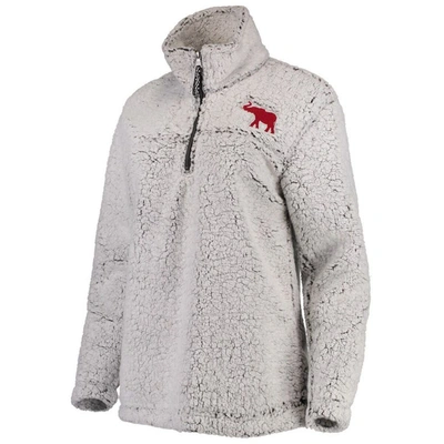 BOXERCRAFT GRAY ALABAMA CRIMSON TIDE SHERPA SUPER-SOFT QUARTER-ZIP PULLOVER JACKET