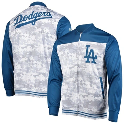 STITCHES STITCHES ROYAL LOS ANGELES DODGERS CAMO FULL-ZIP JACKET