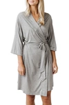 Cozy Earth Three-quarter Sleeve Robe In Grey