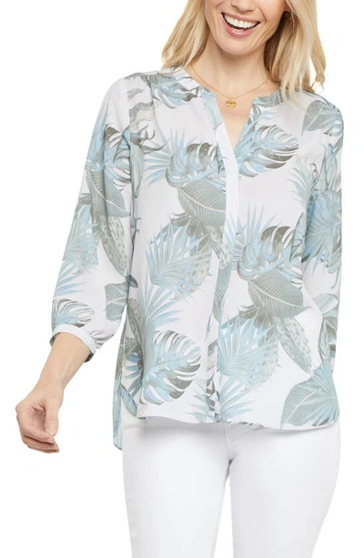 Nydj High/low Crepe Blouse In Palm Creek